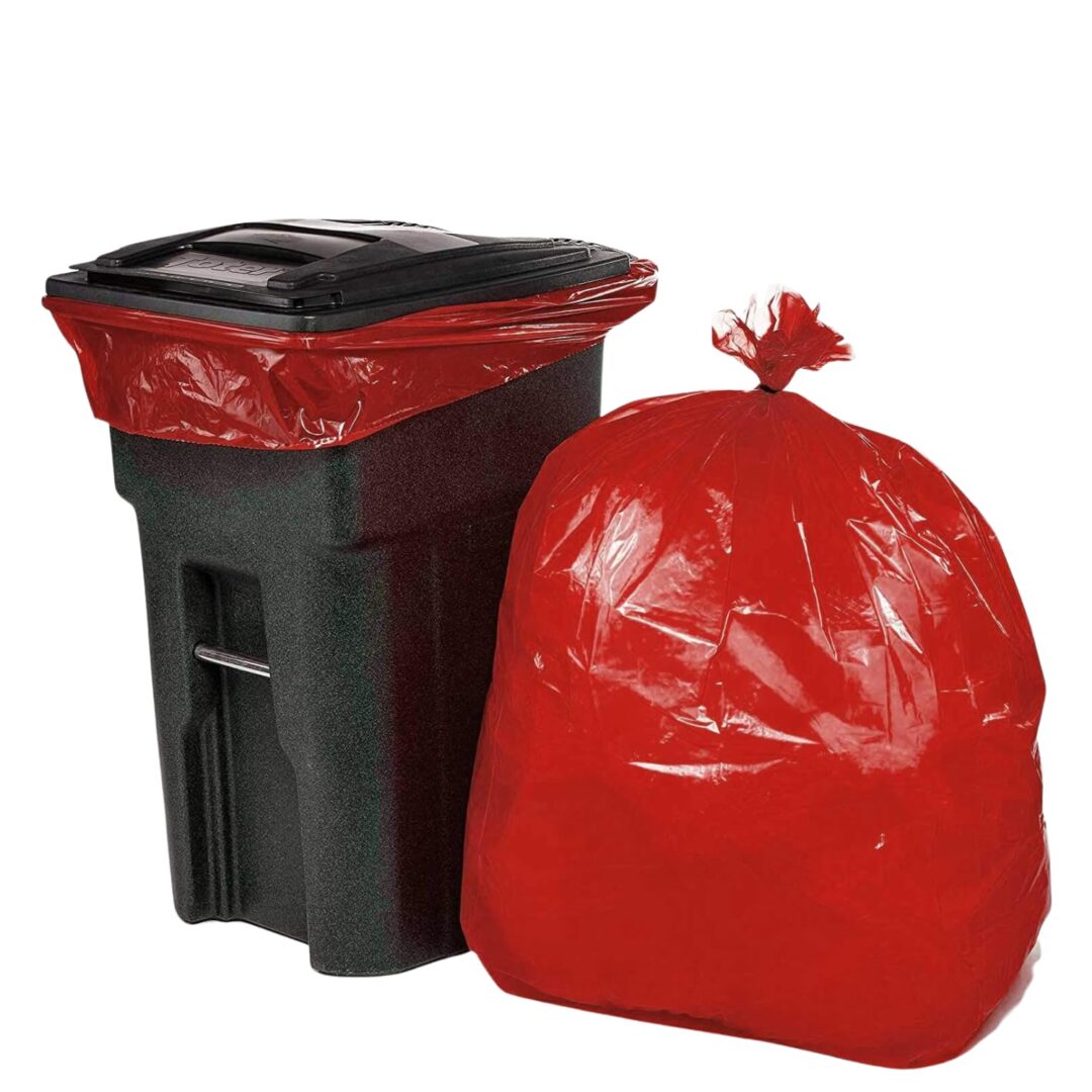 Affaldssæk Luksus Rød 700x1100mm 10ps/rul. Godkendt til fødevarer.Reduceret miljøpåvirkning. 100% Genanvendt Plast. 100L 50my 100my 10/100 - Image 2