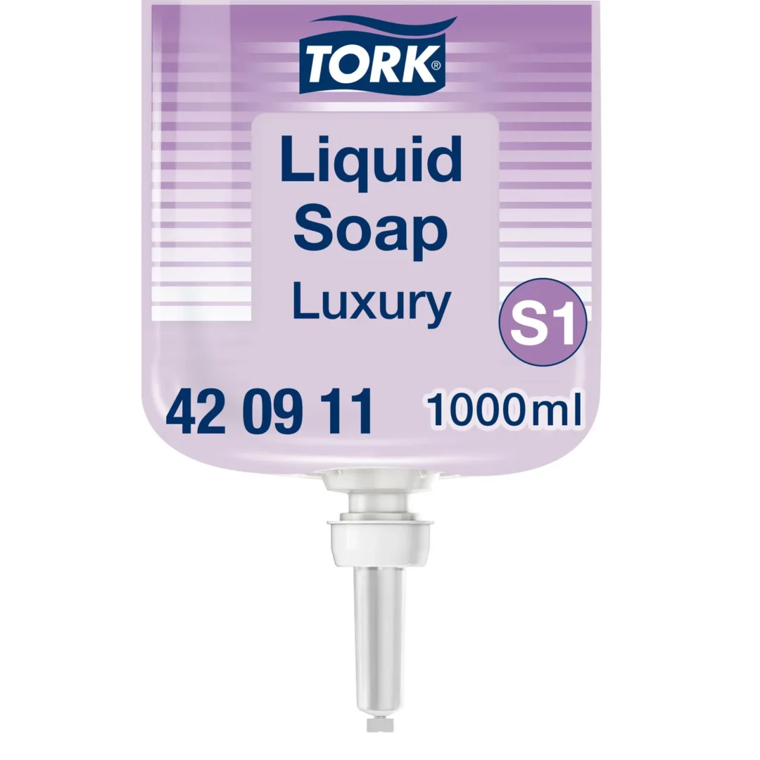 Sæbe Tork Luksus flydende S1 Lilla 1L, karton af 6 stk. (420911) 1/110 - Image 2