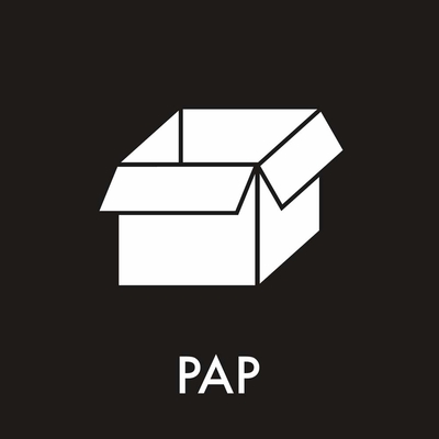 Piktogram pap 120x120mm Hvid på klar folie 1/20