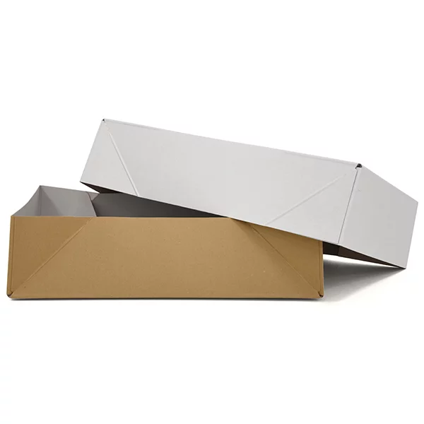 Massivkasse karton bund/låg brun/hvid 570x378x120mm 20/880